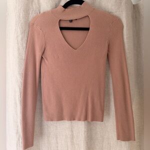 Kendall & Kylie Blush V-Neck Sweater
